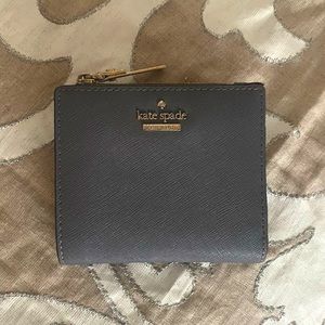 Kate spade small gray leather wallet